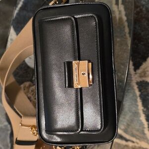 Michael Kors Black Crossbody Bag with Gold Zipper